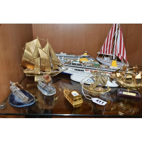 411 - A GROUP OF P&O CRUISES SOUVENIR CRUISE SHIPS, comprising Oriana, Artemis and Oceana, with applied in... 
