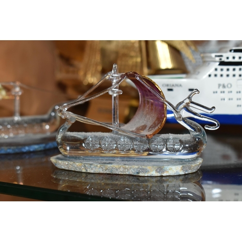 411 - A GROUP OF P&O CRUISES SOUVENIR CRUISE SHIPS, comprising Oriana, Artemis and Oceana, with applied in... 