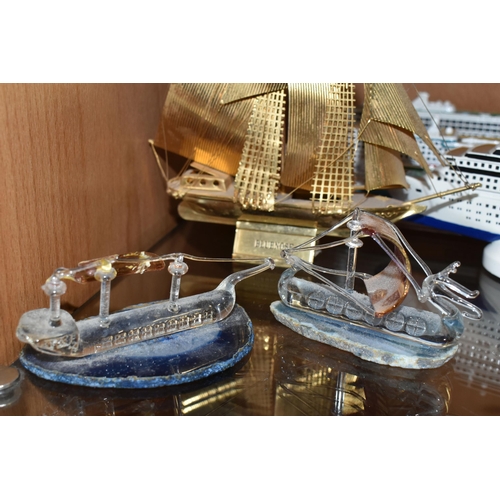 411 - A GROUP OF P&O CRUISES SOUVENIR CRUISE SHIPS, comprising Oriana, Artemis and Oceana, with applied in... 