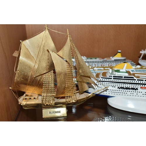 411 - A GROUP OF P&O CRUISES SOUVENIR CRUISE SHIPS, comprising Oriana, Artemis and Oceana, with applied in... 
