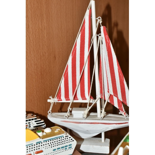 411 - A GROUP OF P&O CRUISES SOUVENIR CRUISE SHIPS, comprising Oriana, Artemis and Oceana, with applied in... 