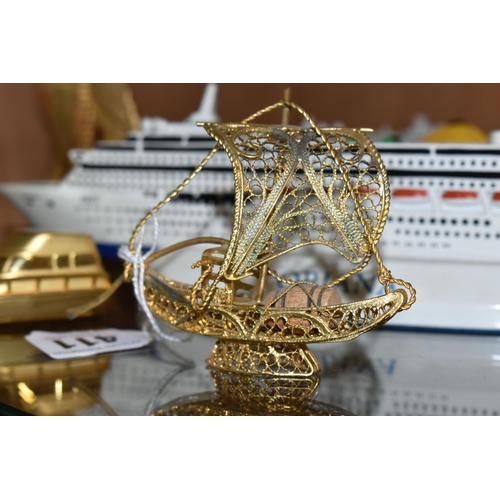 411 - A GROUP OF P&O CRUISES SOUVENIR CRUISE SHIPS, comprising Oriana, Artemis and Oceana, with applied in... 