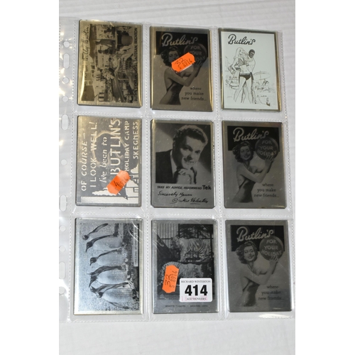 414 - A COLLECTION OF NINE 'BUTLINS' AND ZOO SOUVENIR PHOTOPRINTED POCKET MIRRORS, 8.8cm x 6.4cm, 1950s an... 