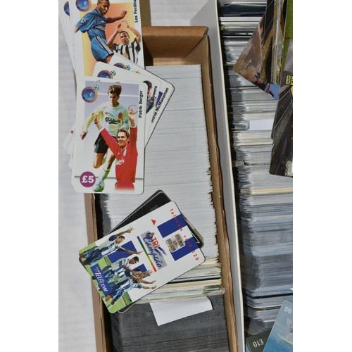 417 - THREE BOXES OF PREPAID PHONECARDS, themes and designs comprising, Vintage sports advertising, Footba... 