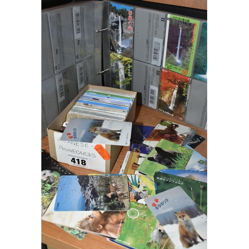 418 - A LARGE COLLECTION OF MOSTLY JAPANESE PREPAID PHONECARDS, over one hundred cards designs comprising ... 