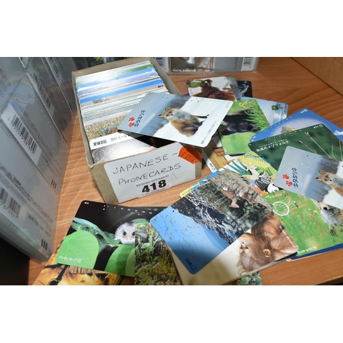 418 - A LARGE COLLECTION OF MOSTLY JAPANESE PREPAID PHONECARDS, over one hundred cards designs comprising ... 