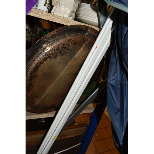426 - FOUR BOXES AND LOOSE CERAMICS, GLASS, CLOTHING, ACCESSORIES AND SUNDRY ITEMS, to include Midwinter G... 