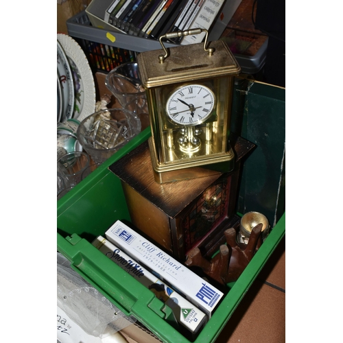 430 - SIX BOXES AND LOOSE CERAMICS, GLASS, RECORDS, BOOKS AND SUNDRY ITEMS, to include over thirty LPs and... 