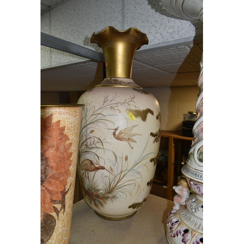 434 - LARGE PLANT STANDS AND VASES ETC, to include a Capodimonte plant stand with some restoration, approx... 