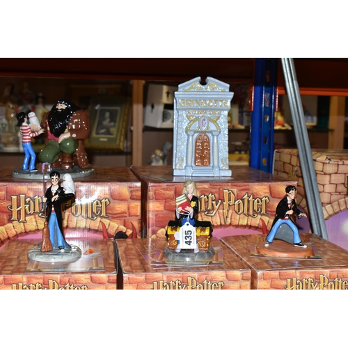 435 - FIVE BOXED ROYAL DOULTON HARRY POTTER SCULPTURES, comprising Harry Casts A Magical Spell HPFIG2, Wiz... 