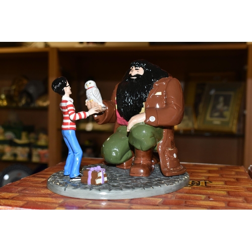 435 - FIVE BOXED ROYAL DOULTON HARRY POTTER SCULPTURES, comprising Harry Casts A Magical Spell HPFIG2, Wiz... 