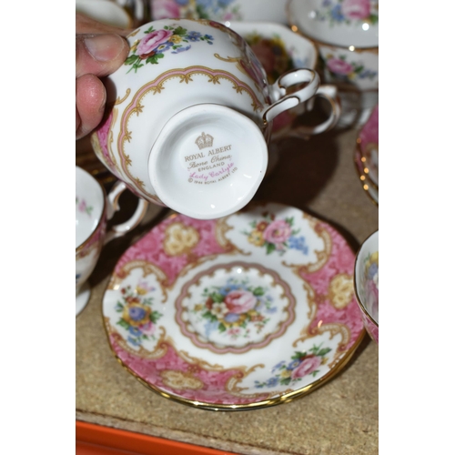 436 - A ROYAL ALBERT 'LADY CARLYLE' SIX PLACE PART DINNER SERVICE, comprising tea cups and saucers, coffee... 