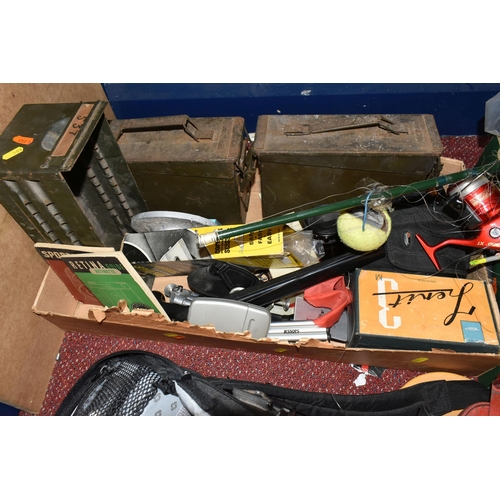 503 - THREE BOXES OF MISCELLANEOUS SUNDRIES, to include a stoneware jar and stoneware Mc Callum's Scots Wh... 