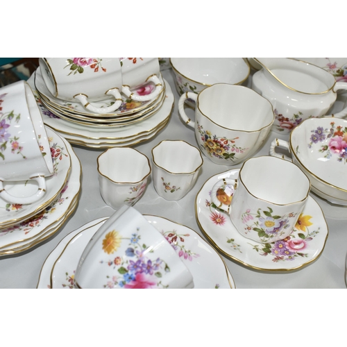 531 - A FIFTY FOUR PIECE ROYAL CROWN DERBY 'DERBY POSIES' TEA SET, comprising a teapot, two cake plates, t... 