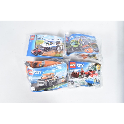 14 - A COLLECTION OF ELEVEN UNBOXED LEGO CITY MODELS, each individually sealed with some models built, ot... 