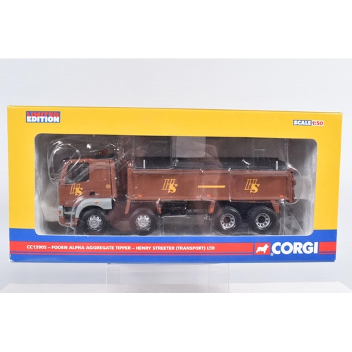 2 - FIVE BOXED 1:50 SCALE CORGI HAULAGE CABS AND TRUCKS, the first a Stan Robinson ERF ECS Tractor Unit,... 