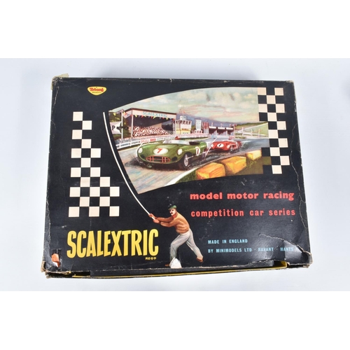 21 - A BOXED SCALEXTRIC SET No.CM33, with both cars Jaguar D type, No.C60 and Porsche No.C61, contents no... 