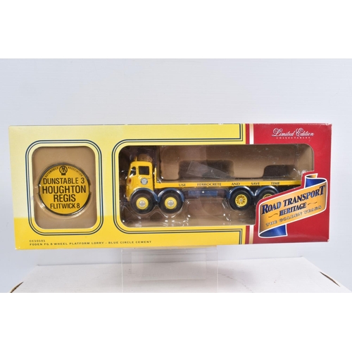 3 - SEVEN BOXED 1:50 SCALE CORGI HAULAGE MODELS, the first a limited edition Road Transport Heritage sil... 