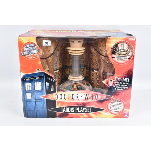 31 - THREE BOXED CHARACTER OPTIONS LTD DOCTOR WHO REMOTE CONTROLLED MODELS/ PLAYSET, the first an electro... 