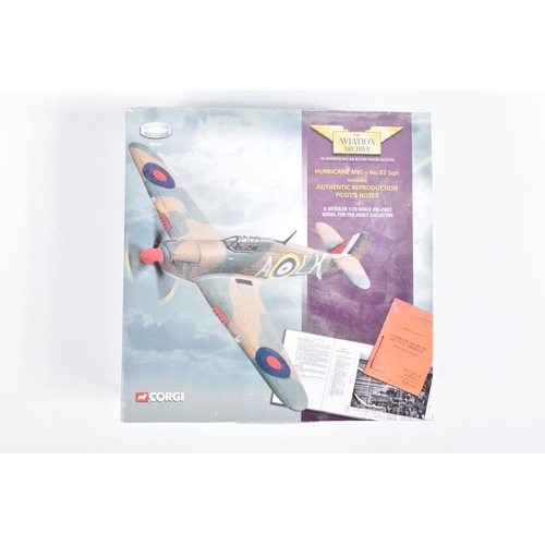 37 - FIVE BOXED CORGI AVIATION ARCHIVE 1/72 SCALE LIMITED EDITION SUPERMARINE SPITFIRE AND HAWKER HURRICA... 