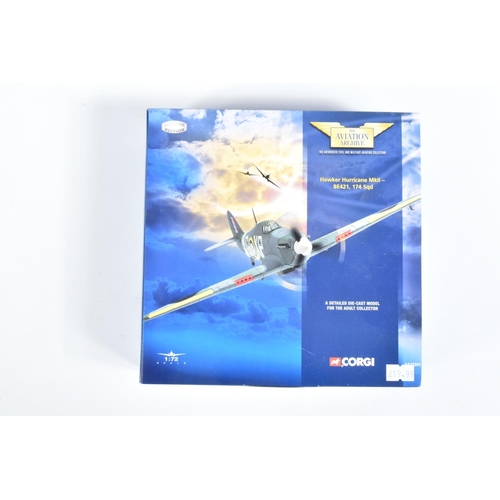 37 - FIVE BOXED CORGI AVIATION ARCHIVE 1/72 SCALE LIMITED EDITION SUPERMARINE SPITFIRE AND HAWKER HURRICA... 