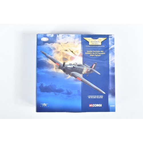 37 - FIVE BOXED CORGI AVIATION ARCHIVE 1/72 SCALE LIMITED EDITION SUPERMARINE SPITFIRE AND HAWKER HURRICA... 