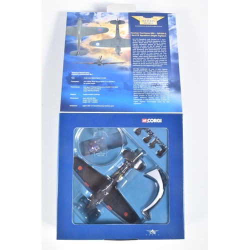 37 - FIVE BOXED CORGI AVIATION ARCHIVE 1/72 SCALE LIMITED EDITION SUPERMARINE SPITFIRE AND HAWKER HURRICA... 