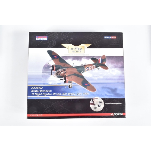 38 - THREE BOXED CORGI AVIATION ARCHIVE 1/72 SCALE LIMITED EDITION BRISTOL AIRCRAFT MODELS, WWII Night Ai... 