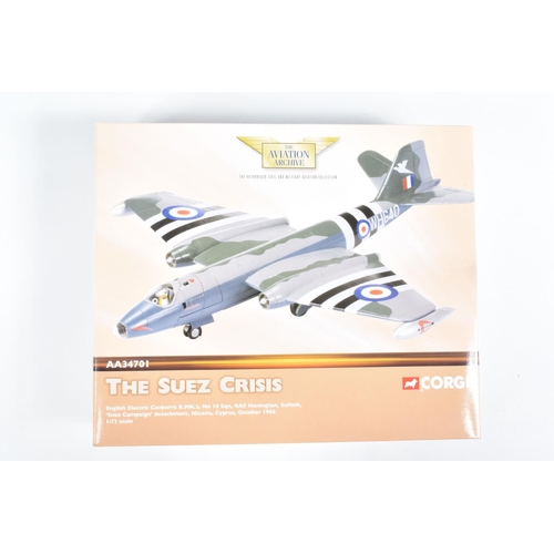 41 - TWO BOXED CORGI CLASSICS AVIATION ARCHIVE 1/72 SCALE THE SUEZ CRISIS MODELS, limited edition Vought ... 