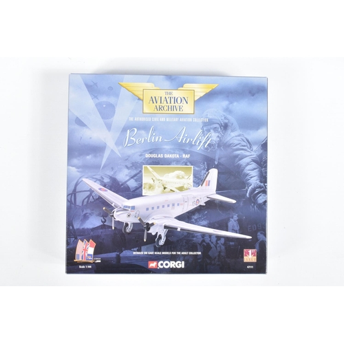 42 - SIX BOXED 1:144 SCALE CORGI AVIATION ARCHIVE DIECAST MODEL AIRCRAFTS, the first a Douglas Dakota - R... 