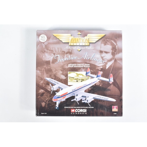 43 - SIX BOXED 1:144 SCALE CORGI AVIATION ARCHIVE DIECAST MODEL AIRCRAFTS, the first  a B-17G Flying Fort... 