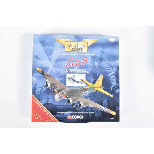 43 - SIX BOXED 1:144 SCALE CORGI AVIATION ARCHIVE DIECAST MODEL AIRCRAFTS, the first  a B-17G Flying Fort... 