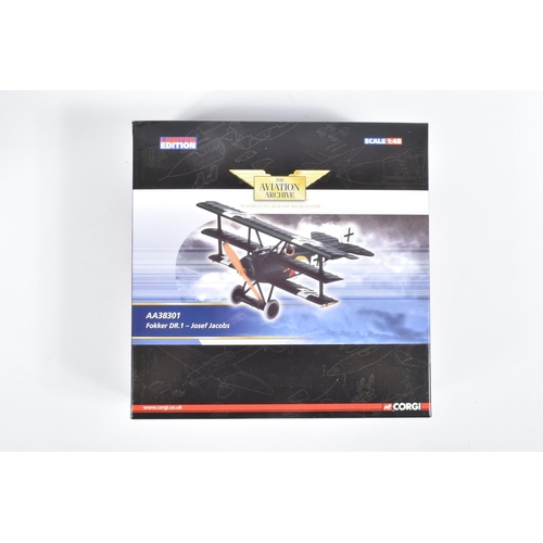 45 - FOUR BOXED LIMITED EDITION CORGI AVIATION ARCHIVE DIECAST MODEL AIRCRAFTS, the first is a 1:72 scale... 