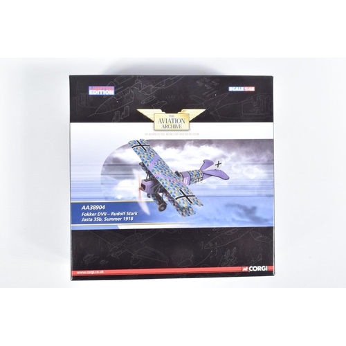 45 - FOUR BOXED LIMITED EDITION CORGI AVIATION ARCHIVE DIECAST MODEL AIRCRAFTS, the first is a 1:72 scale... 