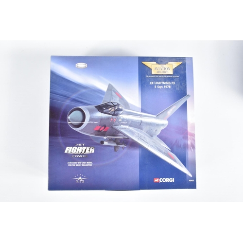 46 - FOUR BOXED LIMITED EDITION 1:72 SCALE JET FIGHT POWER CORGI AVIATION ARCHIVE DIECAST MODEL AIRCRAFTS... 