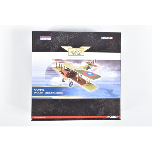 48 - FOUR BOXED LIMITED EDITION CORGI AVIATION ARCHIVE DIECAST MODEL AIRCRAFTS, the first is a 1:72 scale... 