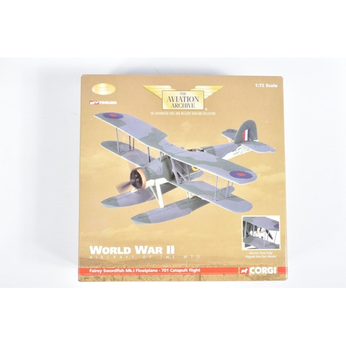 50 - FOUR BOXED LIMITED EDITION 1:72 SCALE WORLD WAR II CORGI AVIATION ARCHIVE DIECAST MODEL AIRCRAFTS, t... 