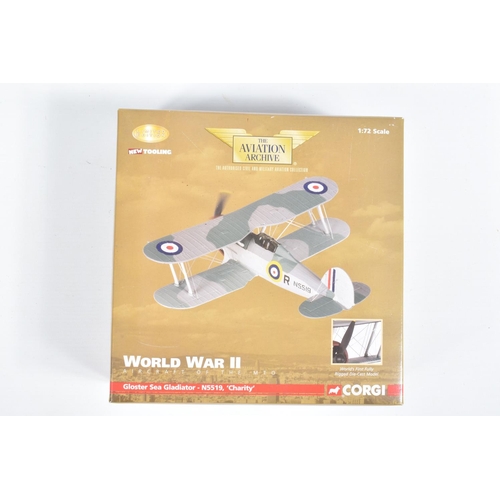 50 - FOUR BOXED LIMITED EDITION 1:72 SCALE WORLD WAR II CORGI AVIATION ARCHIVE DIECAST MODEL AIRCRAFTS, t... 