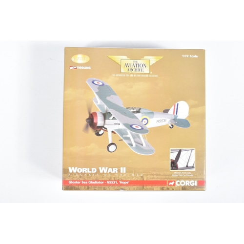 50 - FOUR BOXED LIMITED EDITION 1:72 SCALE WORLD WAR II CORGI AVIATION ARCHIVE DIECAST MODEL AIRCRAFTS, t... 