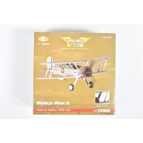 50 - FOUR BOXED LIMITED EDITION 1:72 SCALE WORLD WAR II CORGI AVIATION ARCHIVE DIECAST MODEL AIRCRAFTS, t... 