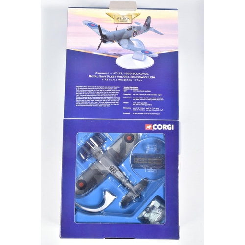 56 - FIVE BOXED 1:72 SCALE LIMITED EDITION CORGI AVIATION ARCHIVE DIECAST MODEL AIRCRAFTS, the first a DH... 