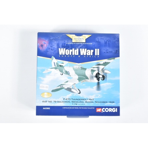 56 - FIVE BOXED 1:72 SCALE LIMITED EDITION CORGI AVIATION ARCHIVE DIECAST MODEL AIRCRAFTS, the first a DH... 