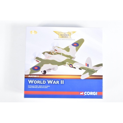 57 - THREE BOXED 1:72 SCALE CORGI AVIATION ARCHIVE DIECAST MODEL AIRCRAFTS, the first a Corgi Predators o... 