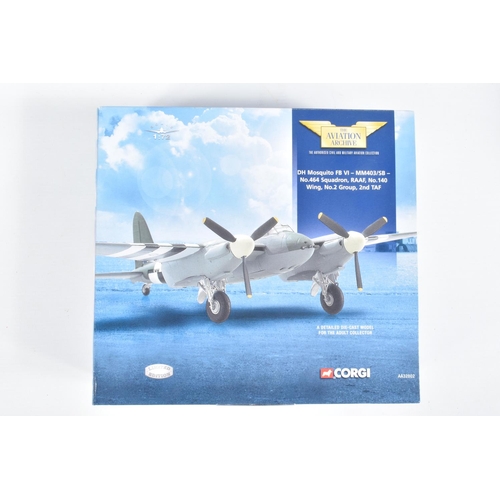 60 - FIVE BOXED 1:72 SCALE CORGI AVIATION ARCHIVE DIECAST MODEL AIRCRAFTS, the first a World War II Hawke... 