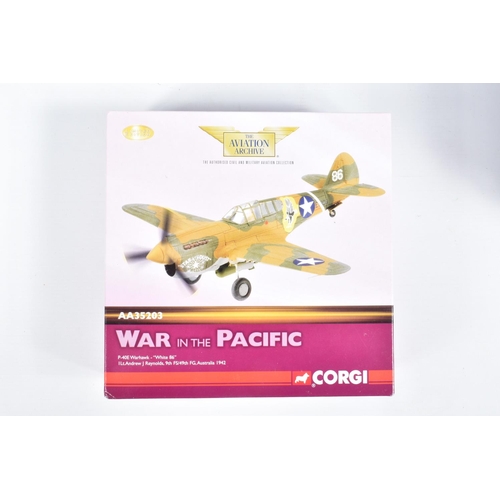 62 - FIVE BOXED CORGI AVIATION ARCHIVE DIECAST MODEL AIRCRAFTS, the first a 1:72 scale Corsair IV, number... 