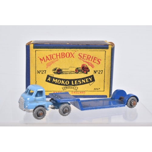 70 - A BOXED MOKO LESNEY MATCHBOX SERIES BEDFORD  ARTICULATED LOW LOADER, No.27, earlier small er version... 