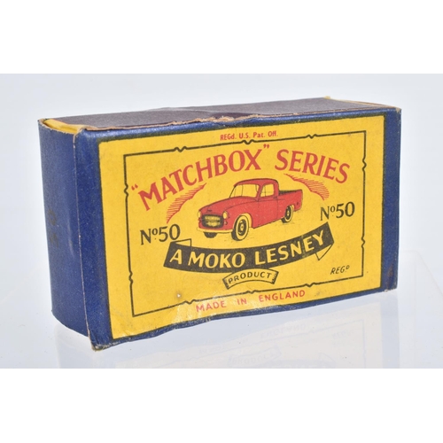 74 - FIVE BOXED MOKO LESNEY MATCHBOX SERIES VAN MODELS, Volkswagen Van, No.34, metal wheels, Bedford CA '... 