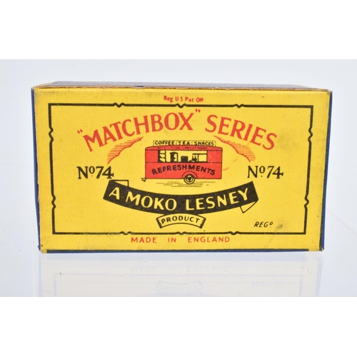 75 - A BOXED MOKO LESNEY MATCHBOX SERIES MOBILE CANTEEN,No.74, white/cream body, light blue base and inte... 