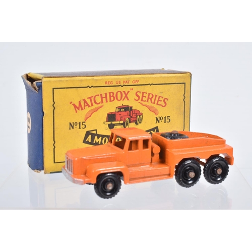 79 - SEVEN BOXED MOKO LESNEY MATCHBOX SERIES LORRY AND TRUCK MODELS, E.R.F. Road Tanker 'Esso', No.11, re... 