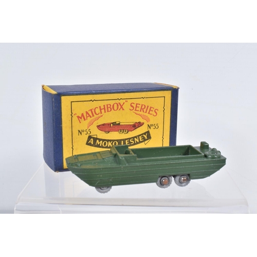 80 - SEVEN BOXED MOKO LESNEY MATCHBOX SERIES MILITARY VEHICLES, Saracen Personnel Carrier, No.54, D.U.K.W... 